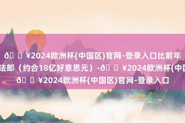 🔥2024欧洲杯(中国区)官网-登录入口比前年同时增加16亿瑞士法郎（约合18亿好意思元）-🔥2024欧洲杯(中国区)官网-登录入口